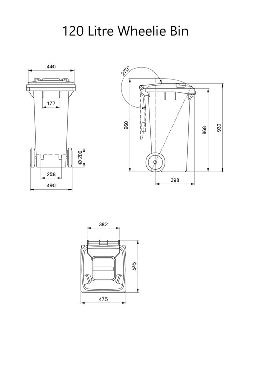 120 Litre Wheelie Bin