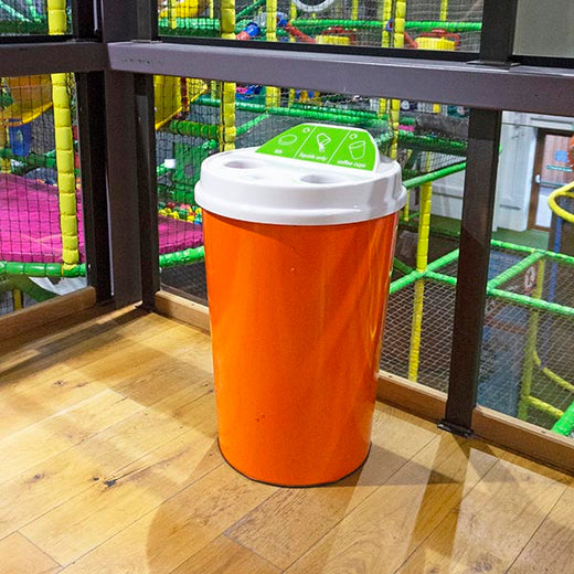 Triple Compartment Cup-Shaped Recycling Bin - 100 Litre