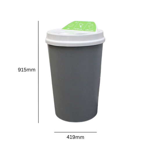 Triple Compartment Cup-Shaped Recycling Bin - 100 Litre