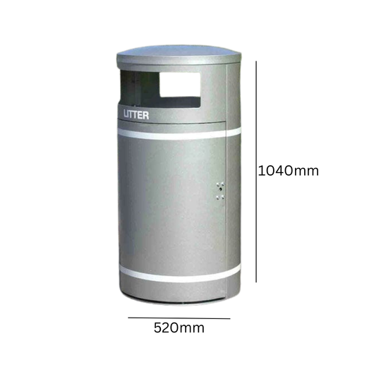 Galvanised Steel External Litter Bin - 95 Litre