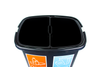 Large Durable 2 Compartment Recycling Bin with Inserts - 2 x 45 Litre