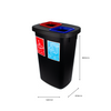 Large Durable 2 Compartment Recycling Bin with Inserts - 2 x 45 Litre