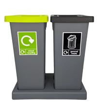 Double Internal Recycling Station - 2 x 50 Litre with Tray