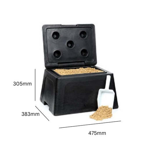 Salt and Grit Bin with 25kg of Rock Salt - 30 Litre