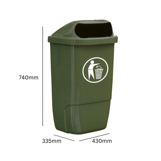 Plastic 50 Litre Outdoor Waste Bin Available in 2 Colours