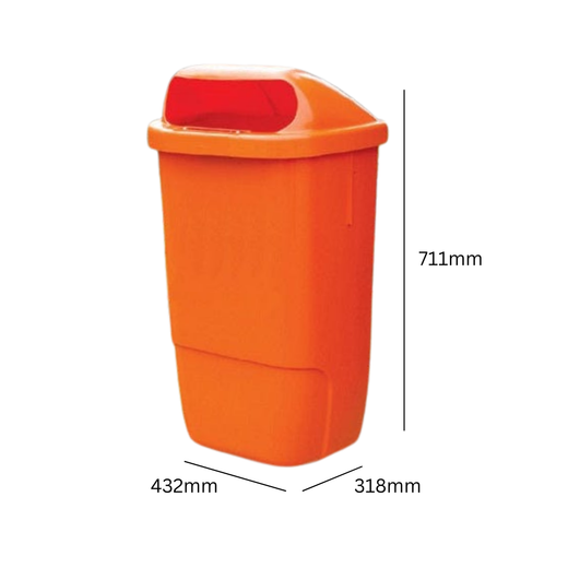 Post Mountable Polyethylene Litter Bin - 50 Litres