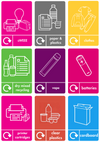 A5 Recycling Stickers - 17 Waste Streams Available