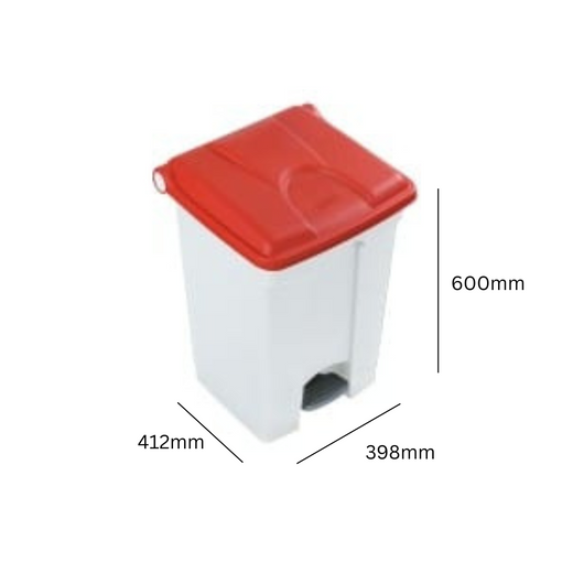 Step on Container with Coloured Lids - 45 Litre