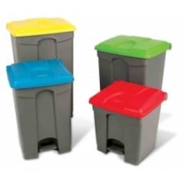 Step on Container with Coloured Lids - 45 Litre