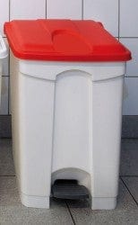 Step on Container with Coloured Lids - 70 Litre