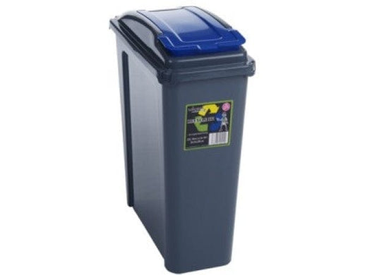 Recycling Bin with Coloured Lid and Choice of Sticker - 25 Litre