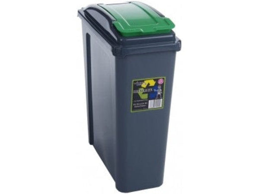 Recycling Bin with Coloured Lid and Choice of Sticker - 25 Litre