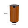 Wood Effect Outdoor Litter Bin - 90 Litre