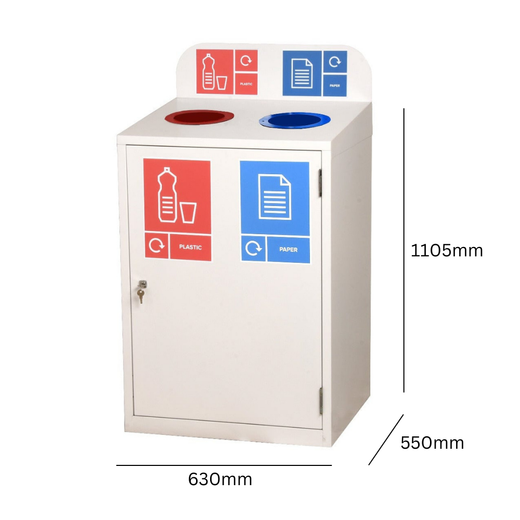 Zeus 2 Bay Recycling Station - 2 x 80 Litre Compartments