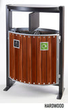 Wood Effect Outdoor Litter Bin - 2 x 39 Litre