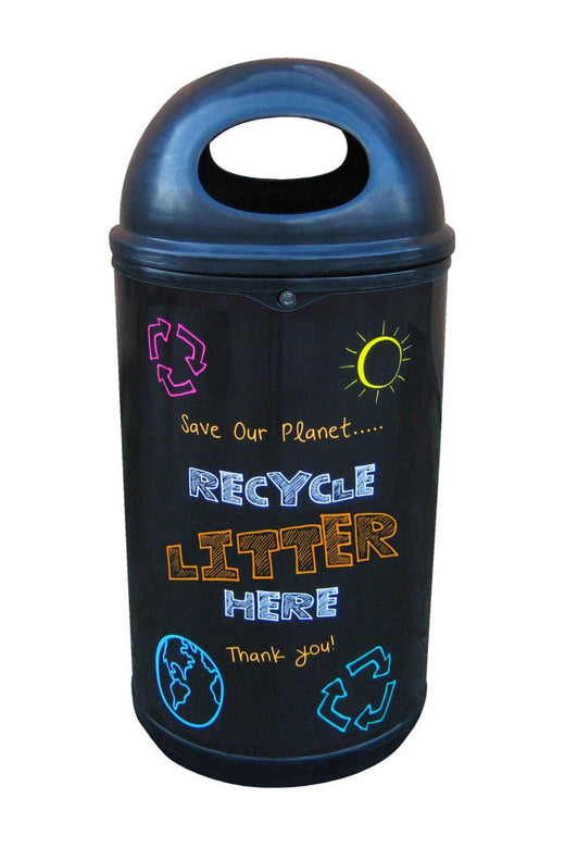 Colourful Blackboard Recycling Bin - 90 Litre