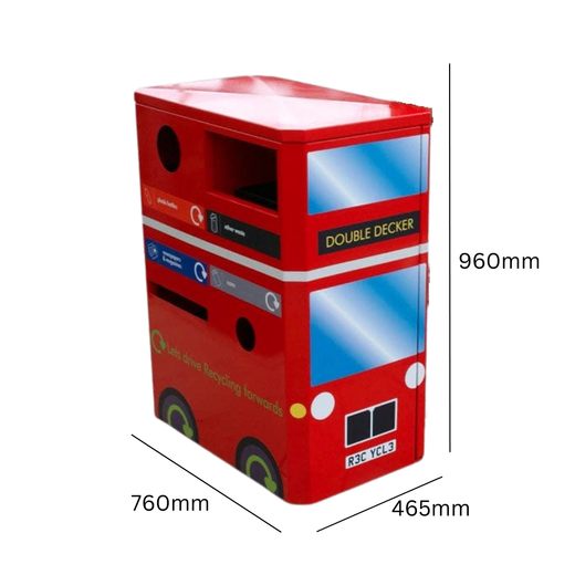 Double Decker Bus Recycling Bin