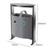 Steel Outdoor Recycling Bin - 2 x 39 Litre Compartments