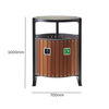 Wood Effect Outdoor Litter Bin - 2 x 39 Litre