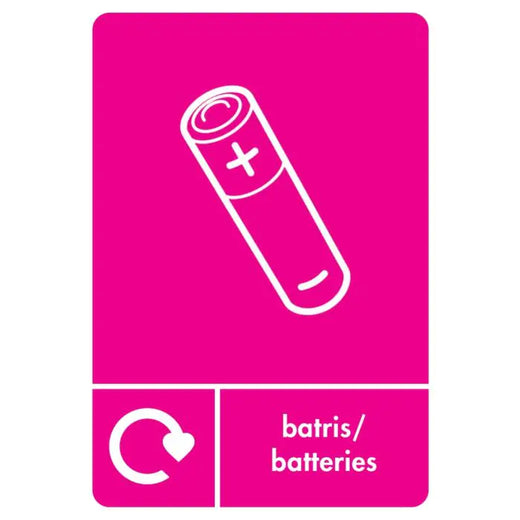 A5 Bilingual Batteries Recycling Sticker