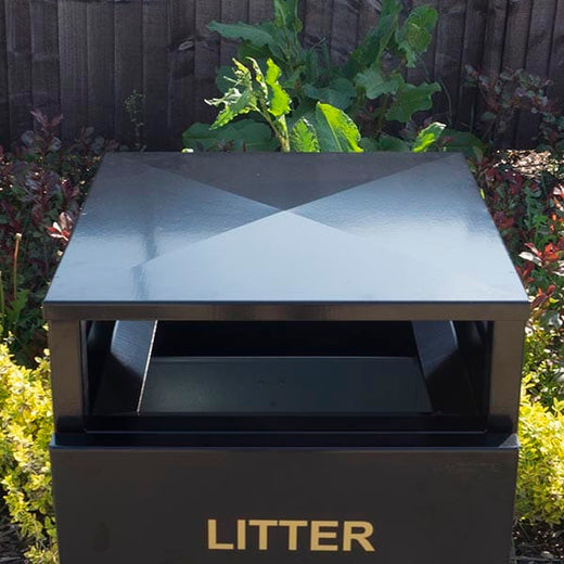 Galvanised Steel Barnsley Outdoor Litter Bin - 112 Litre