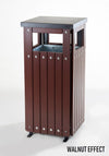 Square Wood Effect Outdoor Litter Bin - 36 Litre