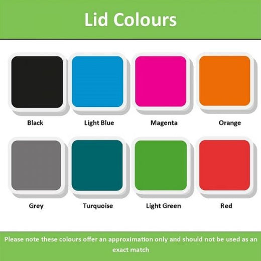 8 Colour options for the lid of the bin